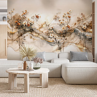 Soyut Çiçekli Modern Duvar Kağıdı