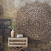 Vintage Bronz Mandala ve Kare Desenli Duvar Kağıdı Vintage Bronz Mandala ve Kare Desenli Duvar Kağıdı alternatif görünümü