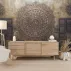 Vintage Bronz Mandala ve Kare Desenli Duvar Kağıdı
