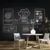 Kafe ve Restoran Konseptli Menü Yazı Panosu Tasarımlı Duvar Kağıdı