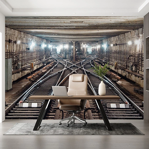 Metro Rayları Manzaralı Duvar Kağıdı Metro Rayları Manzaralı Duvar Kağıdı