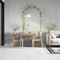Beyaz Bahar Çiçekleri ile Süslenmiş Kemer Dijital Baskı Duvar Kağıdı