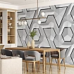 Modern Geometrik Desenli Gri ve Siyah 3D Duvar Kağıdı Modern Geometrik Desenli Gri ve Siyah 3D Duvar Kağıdı alternatif görünümü