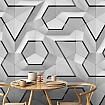Modern Geometrik Desenli Gri ve Siyah 3D Duvar Kağıdı Modern Geometrik Desenli Gri ve Siyah 3D Duvar Kağıdı ikinci detay görünümü