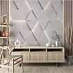 Modern Geometrik Üçgenler 3D Duvar Kağıdı Krem bej geometrik 3D duvar kağıdı konsol arkası uygulaması