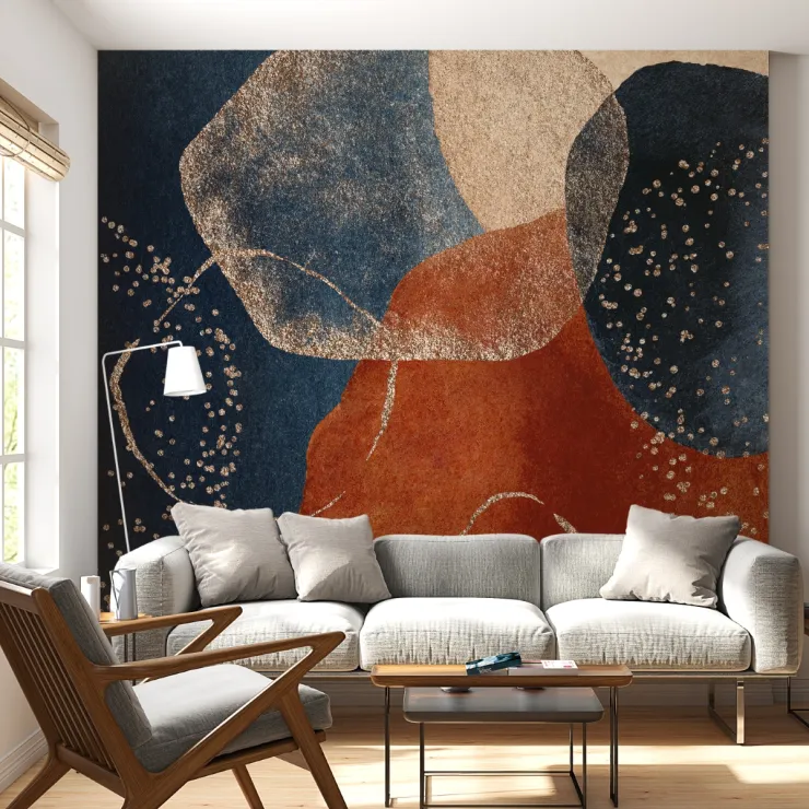 Gece ve Ateş – Soyut Metalik Dokulu Modern Sanat Duvar Kağıdı Gece ve Ateş – Soyut Metalik Dokulu Modern Sanat Duvar Kağıdı