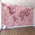 Pembe Dünya Haritası Duvar Kağıdı