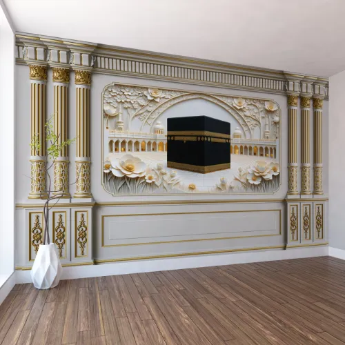 Kabe Klasik Mimarî 3D Rölyef İslami Dijital Baskı Duvar Kağıdı