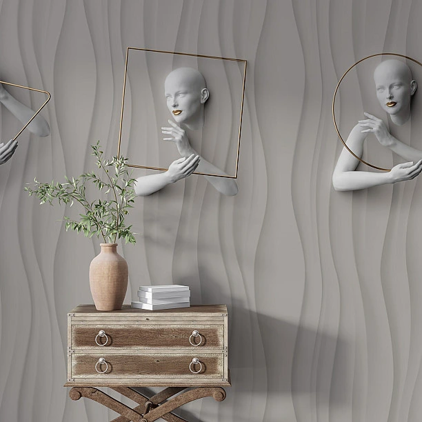 Modern Sanat 3D Figürlü Dijital Baskı Duvar Kağıdı Modern Sanat 3D Figürlü Dijital Baskı Duvar Kağıdı