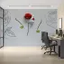 Kırmızı Gül ve Kadın Yüzü 3D Duvar Posteri