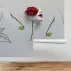 Kırmızı Gül ve Kadın Yüzü 3D Duvar Posteri