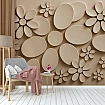 3D Bej Oval Çiçek Desenli Modern Duvar Kağıdı 3D Bej Oval Çiçek Desenli Modern Duvar Kağıdı detay görünümü