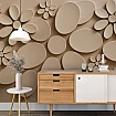 3D Bej Oval Çiçek Desenli Modern Duvar Kağıdı 3D Bej Oval Çiçek Desenli Modern Duvar Kağıdı farklı görünümü