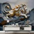 Aslan 3D Rölyef Dijital Baskı Duvar Kağıdı