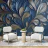 Lacivert ve Bej Tonlarında Soyut Organik Formlu 3D Sanatsal Duvar Kağıdı Lacivert ve Bej Tonlarında Soyut Organik Formlu 3D Sanatsal Duvar Kağıdı