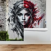 Graffiti Kadın Portresi Duvar Kağıdı Graffiti Kadın Portresi Duvar Kağıdı alternatif görünümü