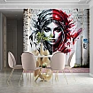 Graffiti Kadın Portresi Duvar Kağıdı Graffiti Kadın Portresi Duvar Kağıdı detay görünümü