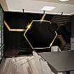 3D Siyah ve Altın Geometrik Desenli Duvar Kağıdı 3D Siyah ve Altın Geometrik Desenli Duvar Kağıdı detay görünümü