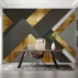 Altın ve Antrasit Geometrik Desenli Modern Lüks Duvar Kağıdı