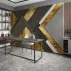 Altın ve Antrasit Geometrik Desenli Modern Lüks Duvar Kağıdı