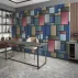 Renkli Denim Patchwork Desenli Duvar Kağıdı