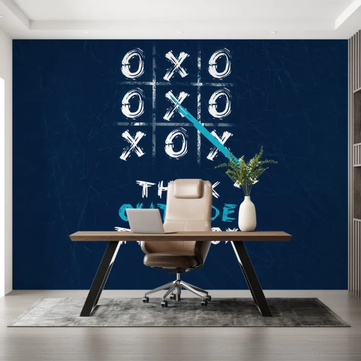 Think Outside the Box – Lacivert Modern Motivasyon Duvar Kağıdı