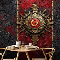 Ay Yıldız Madalyon Duvar Kağıdı