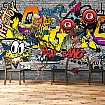 Renkli Graffiti Desenli Duvar Kağıdı Renkli Graffiti Desenli Duvar Kağıdı alternatif görünümü