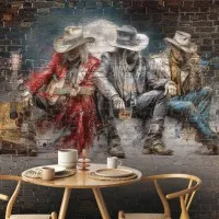 Grafiti Kovboylar Dijital Baskı Duvar Kağıdı