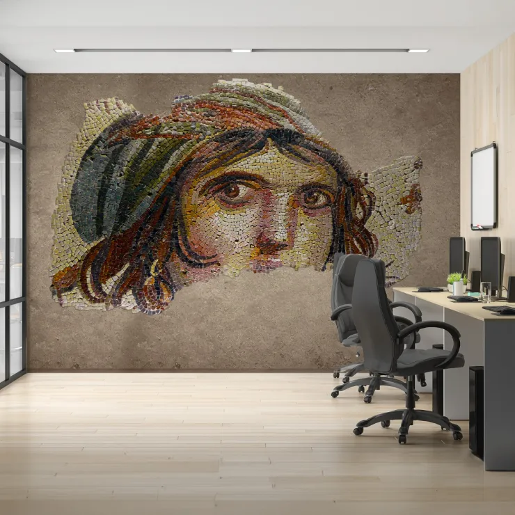 Zeugma Çingene Kızı Mozaik Dijital Baskı Duvar Kağıdı