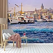 Galata Kulesi ve İstanbul Boğazı Manzaralı Duvar Kağıdı alternatif görünümü