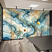 Mavi ve Altın Soyut Sanat Desenli Duvar Kağıdı Mavi ve Altın Soyut Sanat Desenli Duvar Kağıdı detay görünümü