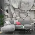 3D Beyaz Kırık Taş Desenli Modern Duvar Kağıdı