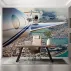 Uçak Kanadı ve Şehir Manzaralı Modern Duvar Kağıdı