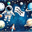 İsimli Astronot ve Gezegenler Temalı Dijital Baskı Duvar Kağıdı İsimli Astronot ve Gezegenler Temalı Dijital Baskı Duvar Kağıdı detay görünümü