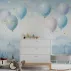 Mavi Balonlu Masal Ormanı Çocuk Odası Duvar Kağıdı