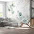 Minimalist Yaprak Desenli Dijital Baskı Duvar Kağıdı