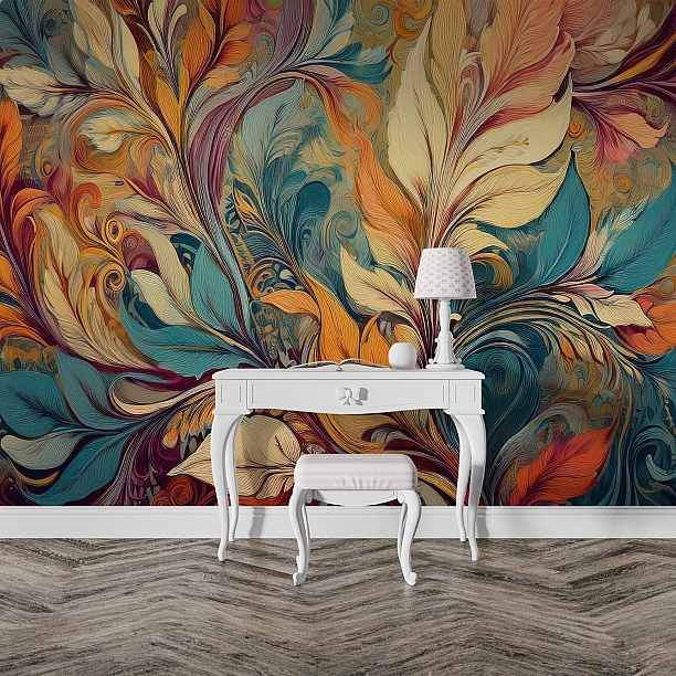 Canlı Desenli Renkli Modern Duvar Kağıdı Canlı Desenli Renkli Modern Duvar Kağıdı