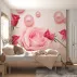 Pembe Gül ve İnci Desenli 3D Romantik Duvar Kağıdı Pembe Gül ve İnci Desenli 3D Romantik Duvar Kağıdı
