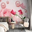 Pembe Gül ve İnci Desenli 3D Romantik Duvar Kağıdı Pembe Gül ve İnci Desenli 3D Romantik Duvar Kağıdı detay görünümü