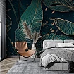 Altın Hatlı Gece Tropik Desenli Modern Duvar Kağıd Altın Hatlı Gece Tropik Desenli Modern Duvar Kağıd alternatif görünümü
