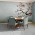 Sakura Çiçeği ve Dal Desenli Dijital Baskı Duvar Kağıdı