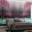 Sakura Ağaçları ve Kuşlar Manzaralı Duvar Kağıdı Sakura Ağaçları ve Kuşlar Manzaralı Duvar Kağıdı detay görünümü