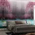 Sakura Ağaçları ve Kuşlar Manzaralı Duvar Kağıdı