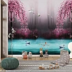Sakura Ağaçları ve Kuşlar Manzaralı Duvar Kağıdı Sakura Ağaçları ve Kuşlar Manzaralı Duvar Kağıdı ikinci detay görünümü