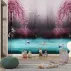 Sakura Ağaçları ve Kuşlar Manzaralı Duvar Kağıdı
