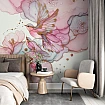 Pembe Çiçek ve Kuş Tasarımlı Modern Duvar Posteri Pembe Çiçek ve Kuş Tasarımlı Modern Duvar Posteri farklı görünümü