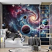 Spiral Galaksi ve Gezegenler Temalı Duvar Kağıdı Spiral Galaksi ve Gezegenler Temalı Duvar Kağıdı detay görünümü