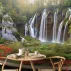 Şelale ve Ahşap Yol Manzaralı Duvar Kağıdı Şelale ve Ahşap Yol Manzaralı Duvar Kağıdı