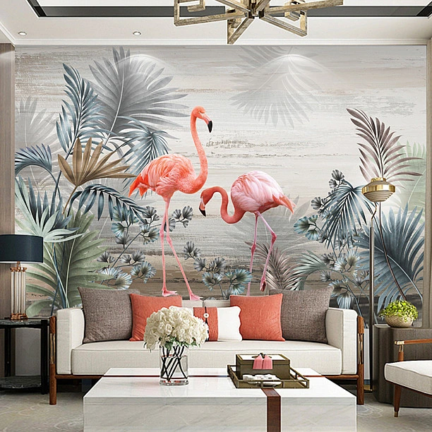 Tropical Flamingo Paradise Duvar Kağıdı Tropical Flamingo Paradise Duvar Kağıdı